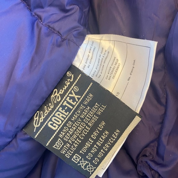 Eddie Bauer Ridge Gore Tex purple goose down hooded jacket - Picture 9 of 12